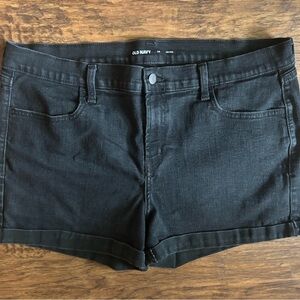 Old Navy Black Jean Shorts with Cuffed Hem size 14
